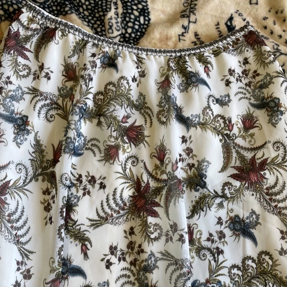 NWT Max Studio Size Large Floral Maxi Skirt Elastic Waist Ruffle Tiered